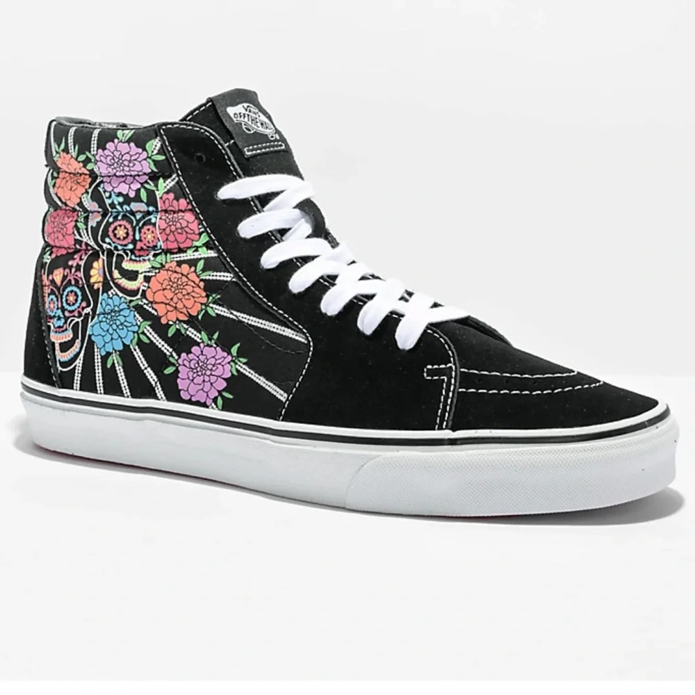 Vans Sk8-Hi Dia De Los Muertos Day of the Dead Black & White Skate Shoes *No Box - Picture 1 of 6